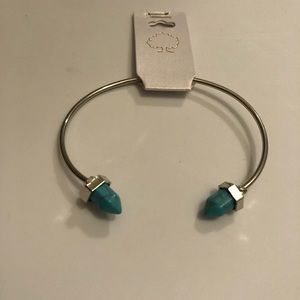 NWT Silver cuff bracelet with turquoise stones